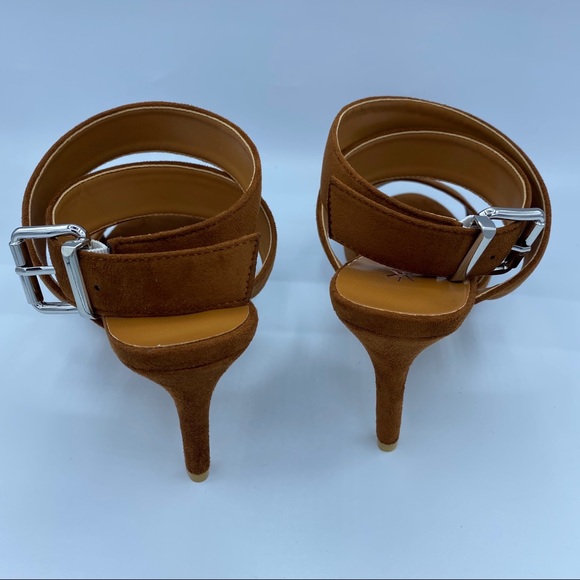 XYD Elegant Suede Open Toe Cross Strap Sandals - Picture 6 of 10